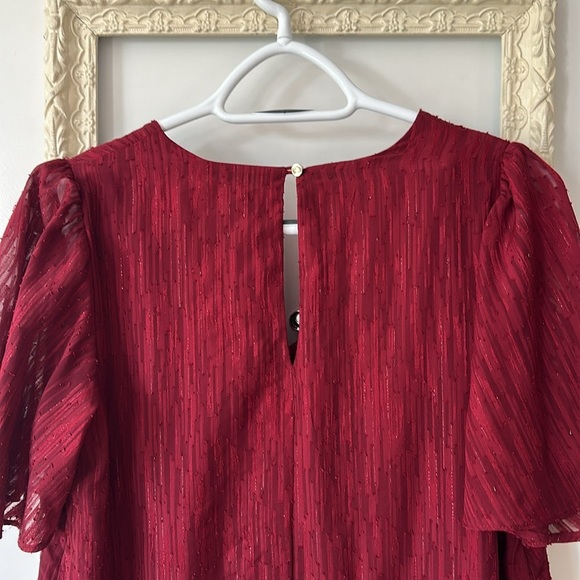 DONNA RICCO | Red Flutter Sleeve V-Neck Maxi Sundress - Picture 10 of 16